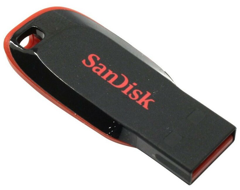 Комплект 2 штук, Флеш-память SanDisk Cruzer Blade, 16Gb, USB 2.0, ч/крас, SDCZ50-016G-B35