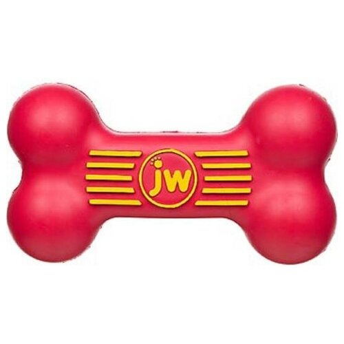 JW iSqueak Bone Косточка с пищалкой, каучук, красная, маленькая, игрушка для собак мелких и средних пород
