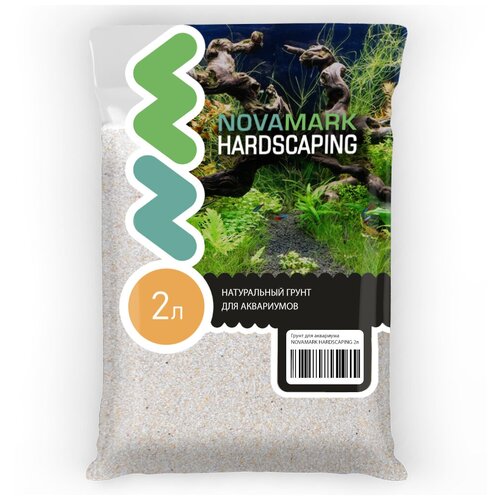 грунт для аквариума novamark hardscaping янтарный песок 0 8 1 4 мм river amber 6л Грунт для аквариума NOVAMARK HARDSCAPING Светлый песок 0,4-0,8 мм (River Light), 2л