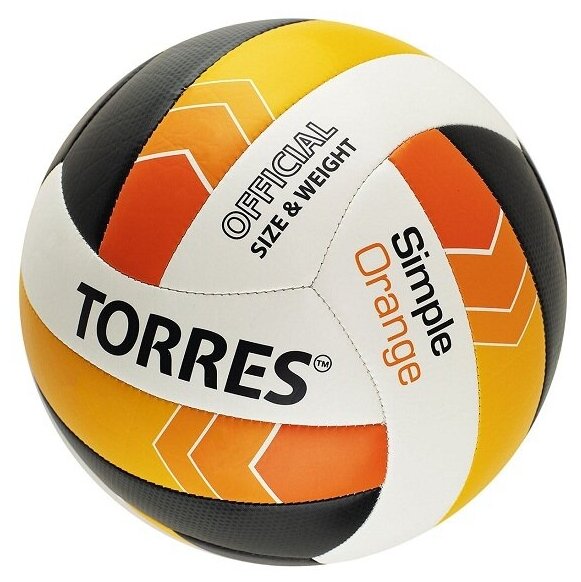 Мяч для волейбола TORRES Simple Orange White/Orange V32125, 5