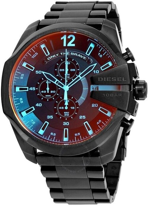 Наручные часы DIESEL Mega Chief DZ4318, черный, оранжевый