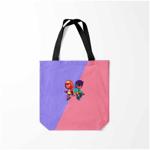 фото Сумка-шоппер / 40х40 см / геймерам / brawl stars leon and nita burnettie