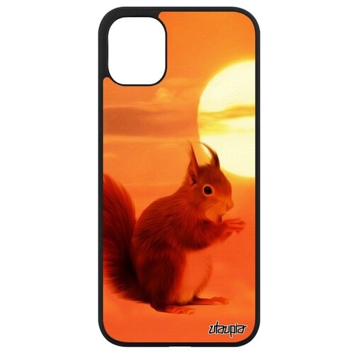 фото Защитный чехол на мобильный // apple iphone 11 // "белка" дизайн грызун, utaupia, оранжевый