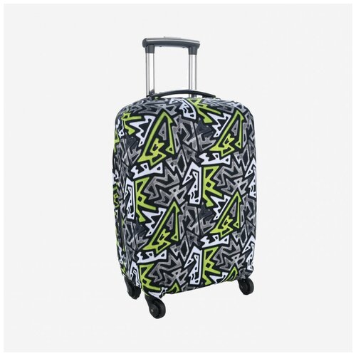фото Чехол для чемодана орнамент зелёный/белый no name