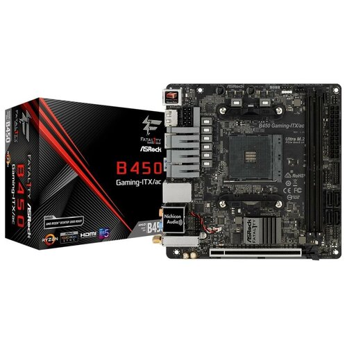 Материнская плата AMD B450 SAM4 MITX B450 GAMING-ITX/AC ASROCK материнская плата asrock z690 s1700 mitx z690m itx ax