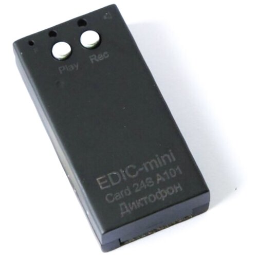 Диктофон для скрытой записи разговора Эдик мини Card24S A101 - мини диктофон, диктофон с распознаванием речи, запись на диктофон во время разговора подарочная упаковка