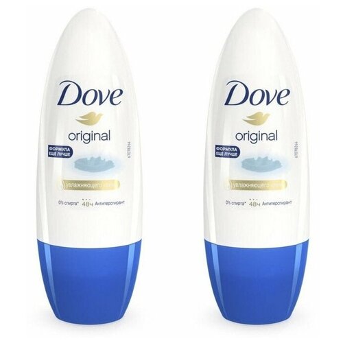 Dove Антиперспирант Original, ролик, флакон, 50 мл, 50 г, 2 шт. dove антиперспирант original ролик флакон 50 мл 80 г 1 шт