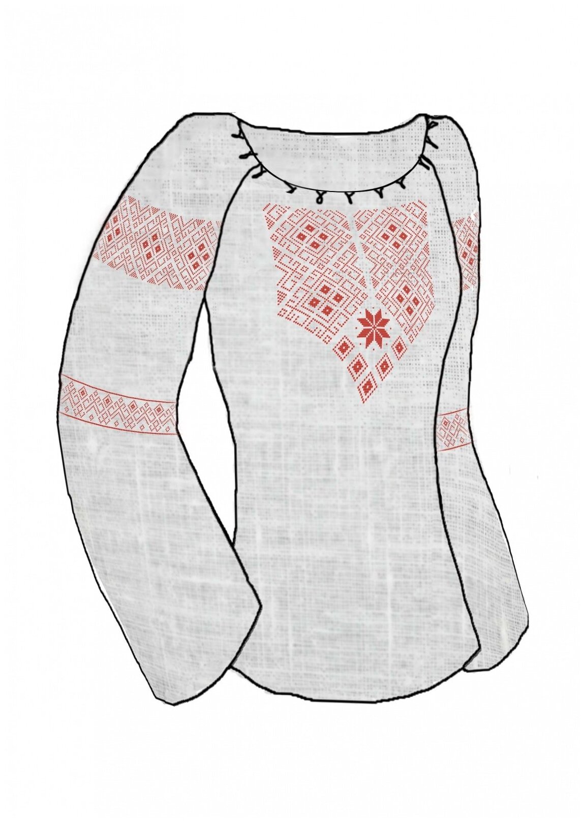 Набор для вышивания крестиком Каролинка Женская рубашка лен 08 Берегиня 48-54 размер (кбсн. ЛЕН.08.48-54)