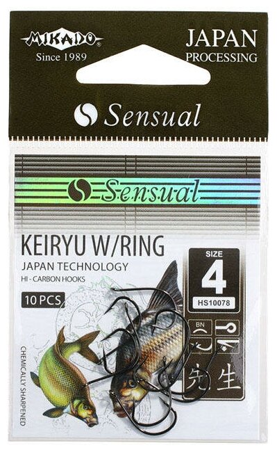 Крючки Mikado SENSUAL - KEIRYU W/RING № 12 BN (с ушком) ( 10 шт.)