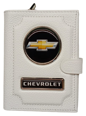 Обложка для автодокументов и паспорта Chevrolet (шевроле) кожаная флотер 4 в 1