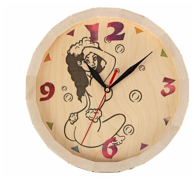 Часы банные бочонок "Девушка" - фотография № 2