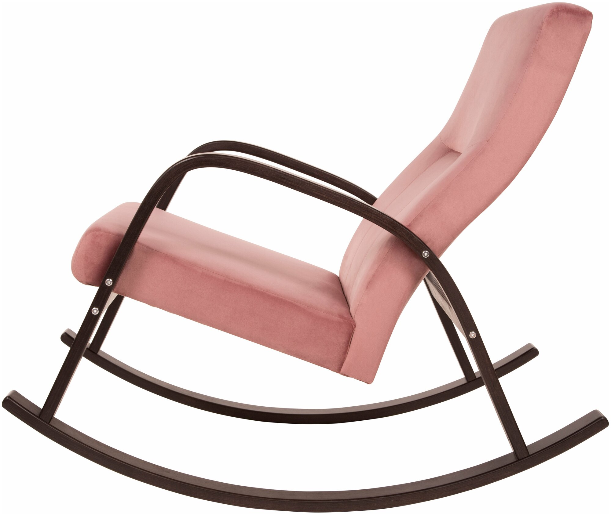 Кресло-качалка Ирса ткань пудровый, каркас венге структура - фотография № 3