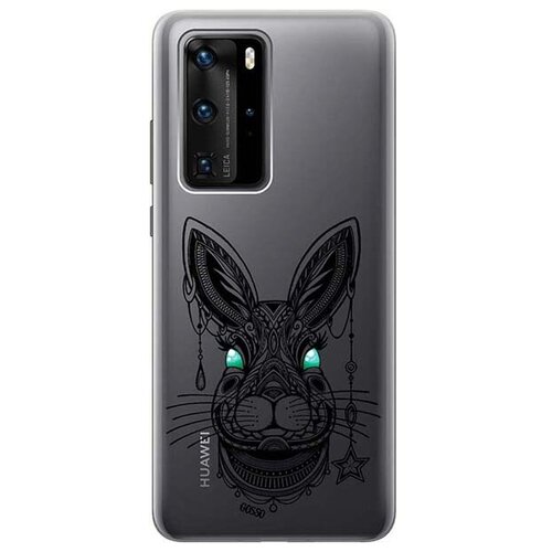 Ультратонкий силиконовый чехол-накладка для Huawei P40 Pro с 3D принтом Grand Rabbit ультратонкий силиконовый чехол накладка для huawei p40 с 3d принтом grand wolf