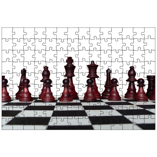 фото Магнитный пазл 27x18см."пионы, шахматы, частей" на холодильник lotsprints