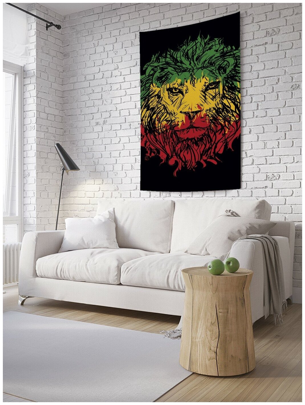 Вертикальное фотопанно на стену JoyArty "Трехцветный лев", 100x150 см