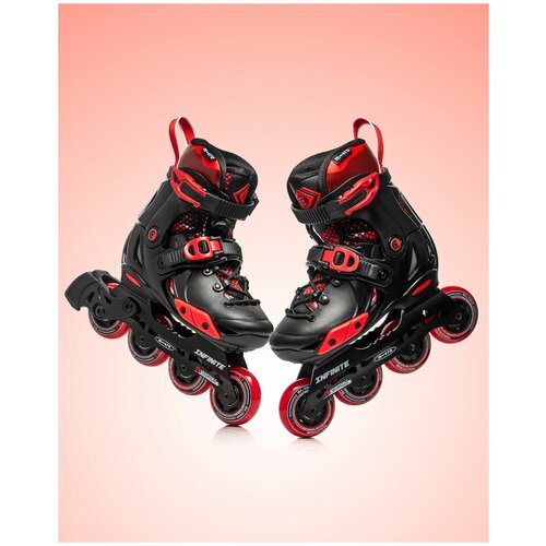 фото Роликовые коньки micro infinite black-red, размер 29-32