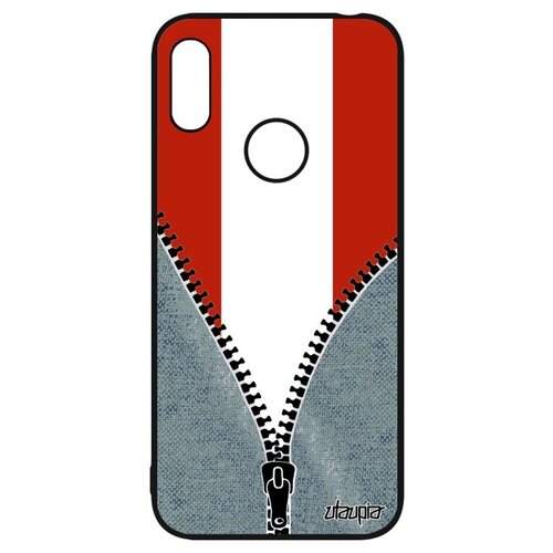 фото Дизайнерский чехол на телефон // huawei y6 2019 // "флаг австрии на молнии" государственный стиль, utaupia, серый