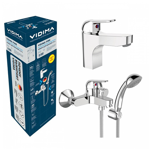 фото Vidima набор смесителей для умывальника, для ванны и душа, душевого гарнитура (ba385aa, ba388aa)