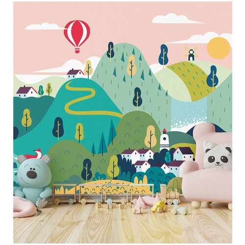 Фотообои флизелиновые с виниловым покрытием в детскую Luxury Walls AM02003 Детский город 300х270 7425₽