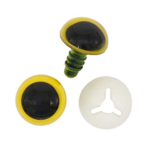 Глазки пластиковые с фиксатором 16мм, 24шт/упак (янтарный)