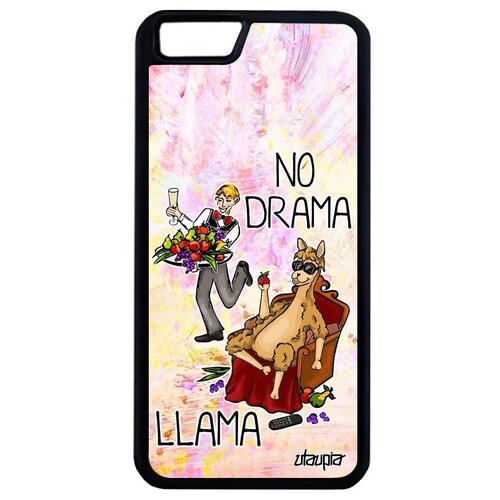 фото Качественный чехол для мобильного // iphone 6s plus // "no drama lama" шутка лама без напрягов, utaupia, светло-зеленый