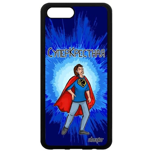 фото Противоударный чехол на смартфон // honor v10 / view 10 // "суперкрестная" комикс герой, utaupia, синий