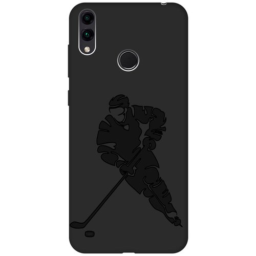 Матовый чехол Hockey для Honor 8C / Хонор 8С с эффектом блика черный матовый чехол hockey w для honor 8c хонор 8с с 3d эффектом черный