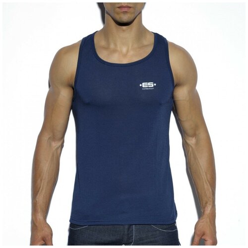 фото Майка-безрукавка "basic tank top - navy" / es collection / синий / размер 2xl