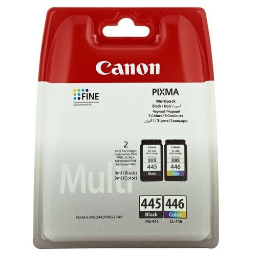 Набор картриджей Canon Pixma MG2440/2540 Multi Pack PG-445+CL-446 (О) 8283B004 3 шт картридж струйный sakura canon pg 445 cl 446 8283b004 черный пигментный 15 мл голубой пурпурный желтый водорастворимый 3x15 мл 150 стр для canon si8283b004