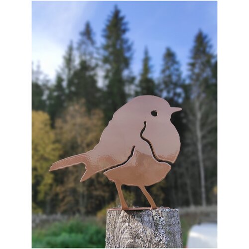 Декоративная птичка из металла на дачу, подарок на новоселье, дачный декор