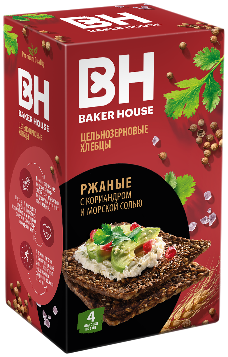 Хлебцы Baker House Скандинавские цельнозерновые ржаные 180 г