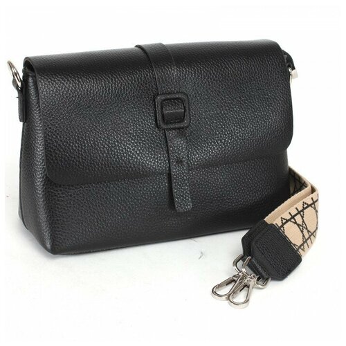 фото Сумка женская натуральная кожа gu 2066-8836, 1отд+карм/пер, 2плеч/рем, черный 237250 аделия