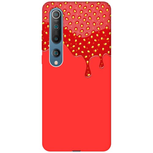 Силиконовый чехол на Xiaomi Mi 10, Сяоми Ми 10 Silky Touch Premium с принтом Jam красный силиконовый чехол на xiaomi mi 10 сяоми ми 10 silky touch premium с принтом floral unicorn светло розовый