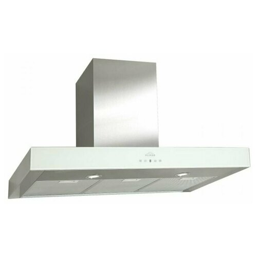 Каминная вытяжка Elikor Агат 90Н-1000-Е4Д нержавейка белое стекло 3856200₽