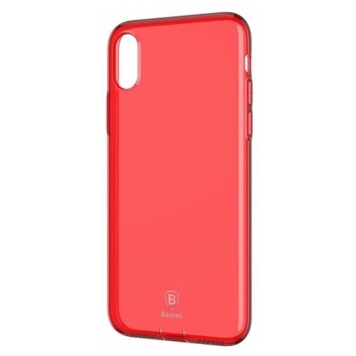 фото Чехол-накладка baseus simple series case with pluggy (arapiphx-a09) для iphone x (transparent red)