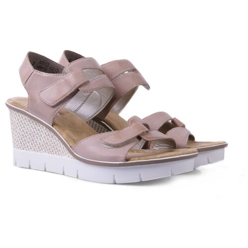 фото Босоножки rieker женские летние, размер 39, цвет розовый, артикул 68556-31