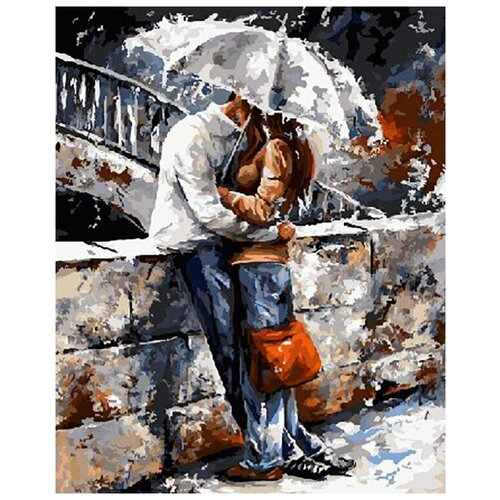 Картина по номерам "Пара под дождем", 40x50 см