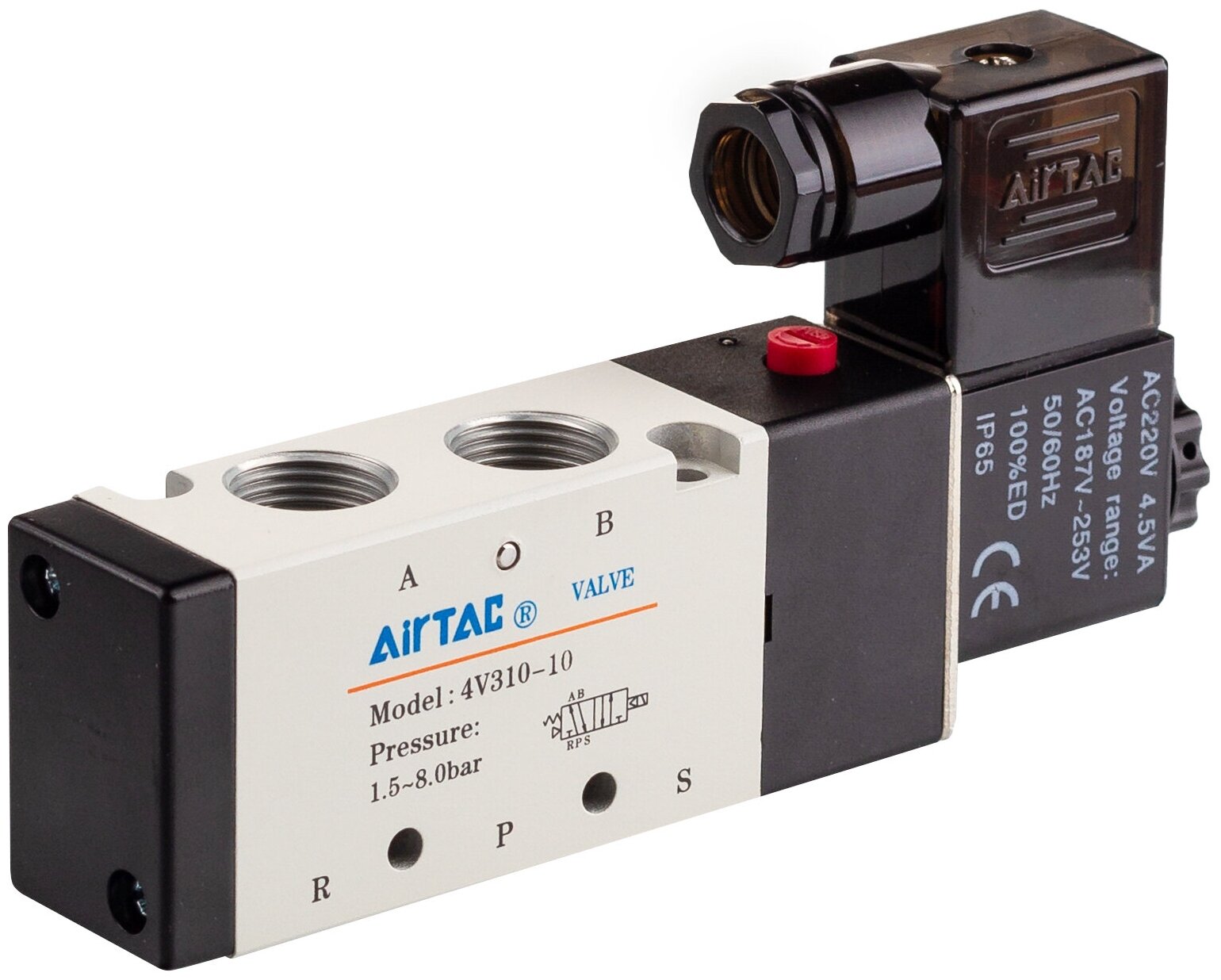 Пневмораспределитель 5/2 Airtac 4V310-10 (4V31010BG), G3/8 с катушкой 24 VDC - фотография № 5