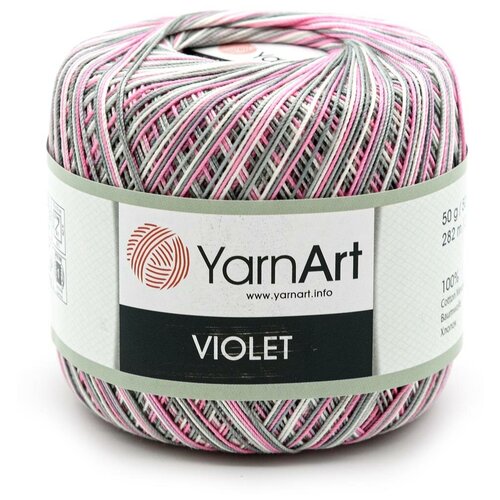 Пряжа YarnArt 'Violet Melange' 50гр 282м (100% мерсеризированный хлопок) (504 меланж) 6 шт