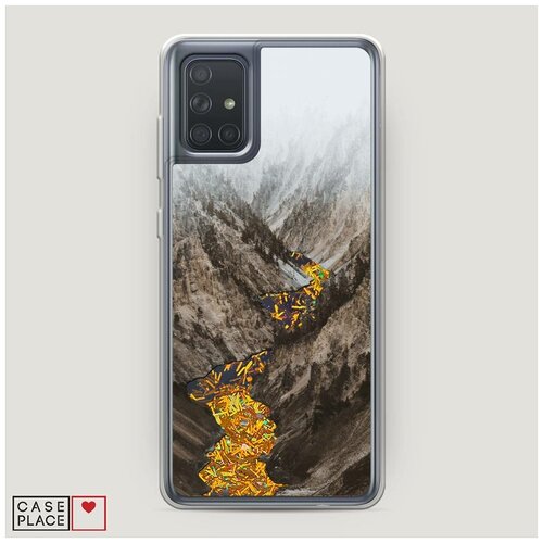 фото Чехол жидкий с блестками samsung galaxy a71 горная река case place