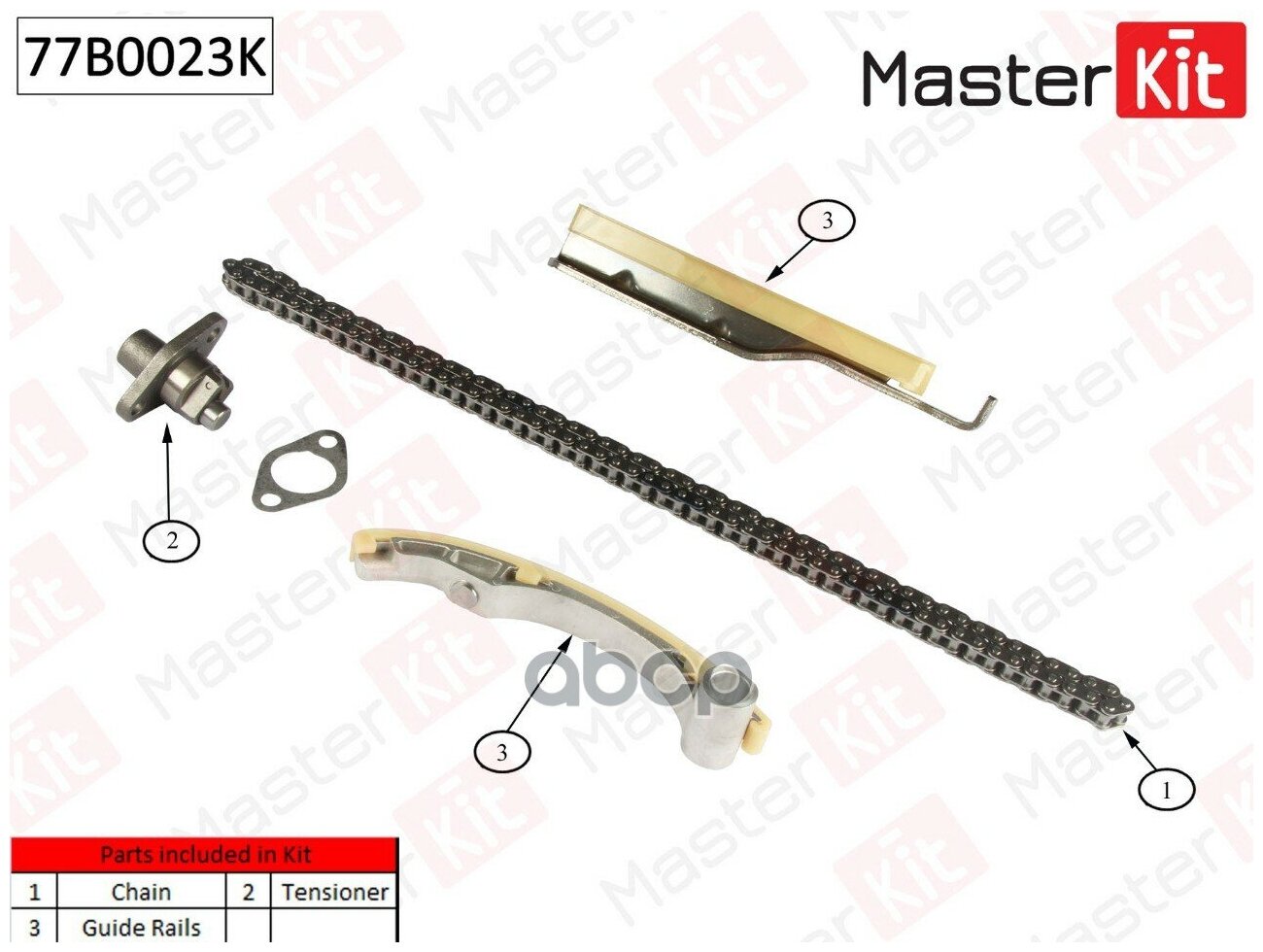 MASTERKIT Комплект цепи грм mitsubishi pajero 3.2di-d 4m41 00-