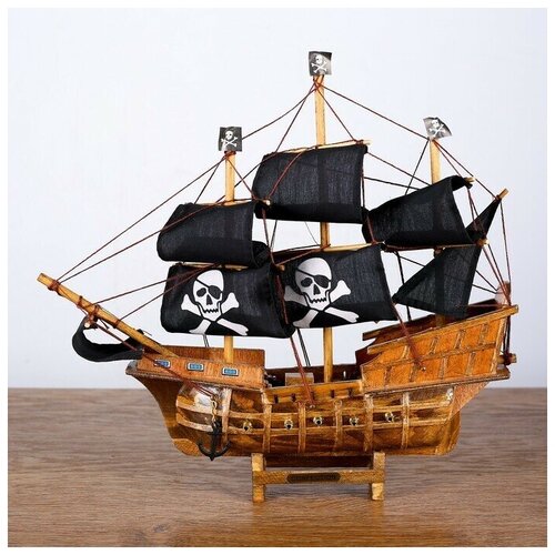 Корабль Уида , 33х8х29 см, пиратский, черные паруса