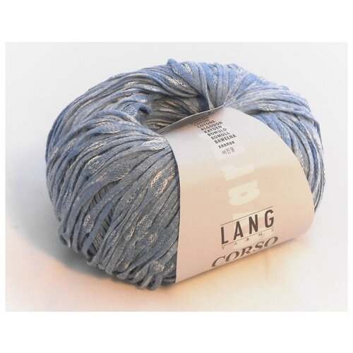 Пряжа Corso Lang Yarns(Корсо), цвет 0033-голубой, 50гр/115м, 100% хлопок, 1 моток.