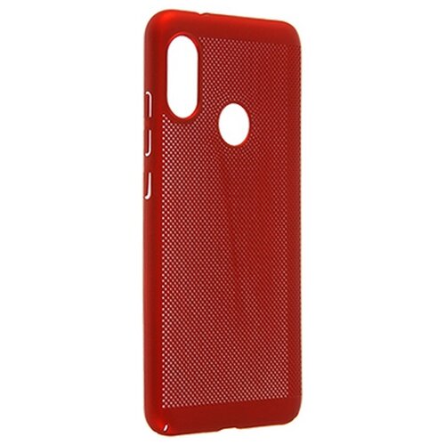 фото Чехол накладка ycase пластиковая перфорированная на xiaomi mi a2 lite красная