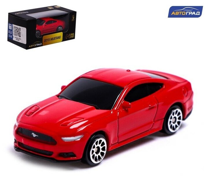 Машина металлическая FORD MUSTANG, 1:64, цвет красный 7152995