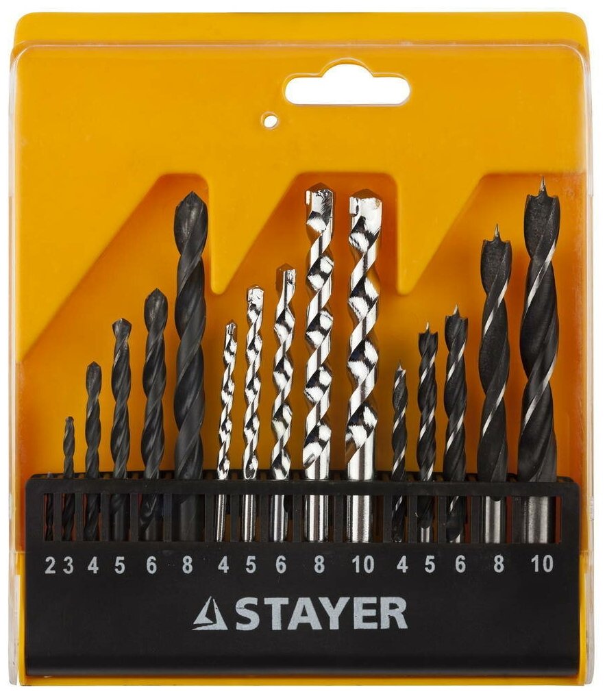 Набор сверл комбинированный 16 шт Stayer STANDARD 29720-H16