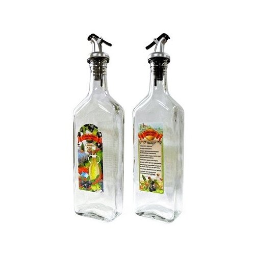 Бутылка с пластиковым дозатором для оливкого масла 500мл стекло 626-415