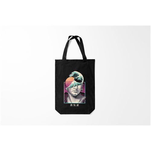 фото Сумка-шоппер / 31х42 см / неоновые принты / разные retro wave burnettie