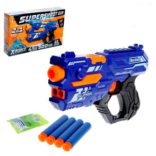 Бластер WOOW TOYS SUPERSHOOT GUN, стреляет мягкими пулями, woow toys бластер doubleshot gun стреляет мягкими пулями