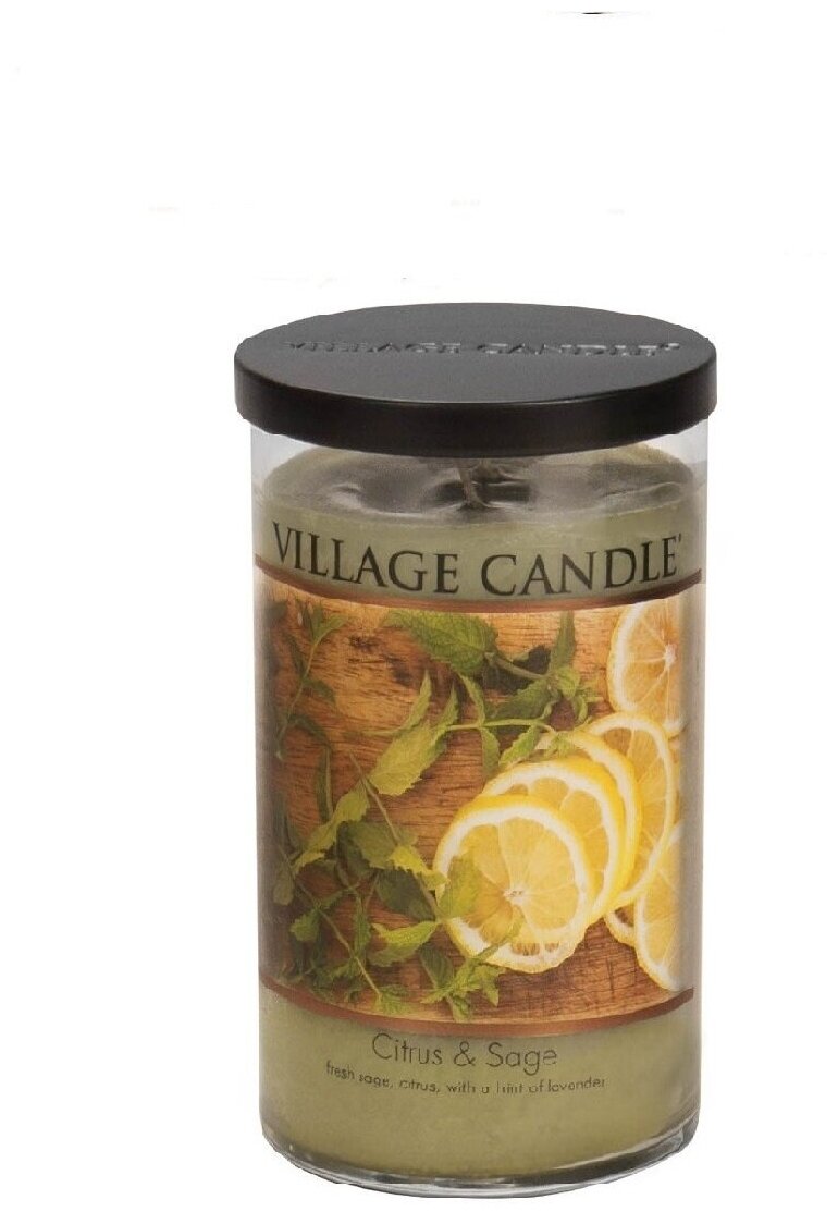 Ароматическая свеча Village Candle "Цитрус и Шалфей", стакан, большая